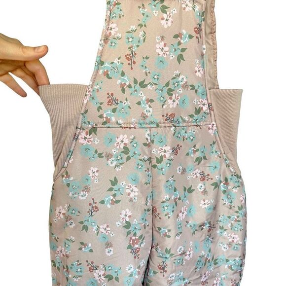 Tahari Girl Floral Pink Mauve Gold Detail Buckle Snow Pants - Picture 8 of 12